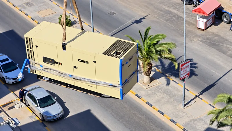 Crane handling of a generator