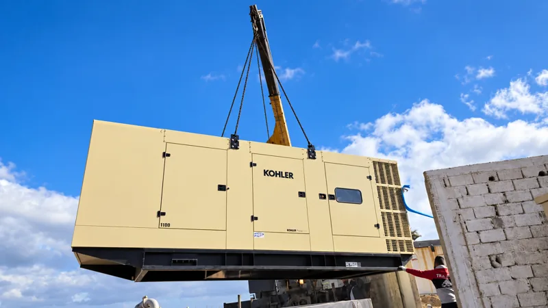 Lifting a generator into its installation site